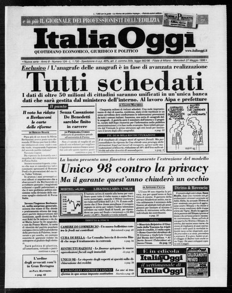 Italia oggi : quotidiano di economia finanza e politica